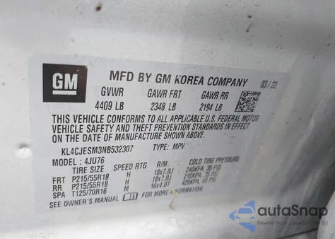 2022 Buick Encore Awd Preferred from USA, damaged, VIN KL4CJESM3NB532307